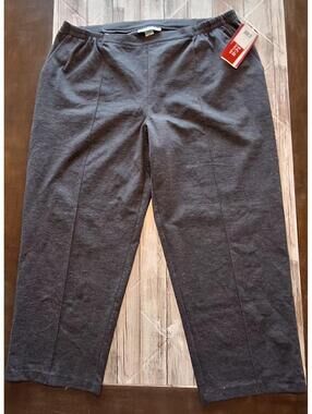 Cathy Daniels Women's Gray Pull On Casual Stretchy Pants XXL Straight New w/Tags